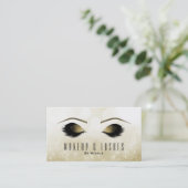 Gold Glitzer Sparkle Makeup Eyelashes Beauty Welln Visitenkarte (Stehend Vorderseite)