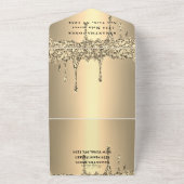 Gold Glitzer Sparkle Moderne Elegante Süß 16 All In One Einladung (Außenbereich)