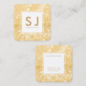 Gold Glitzer Sparkle Moderner Innenarchitekt Quadratische Visitenkarte (Vorne/Hinten)