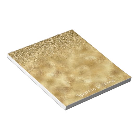 Gold Glitzer Sparkle Notizblock (angewinkelt)