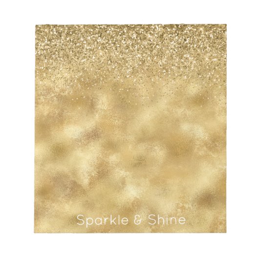Gold Glitzer Sparkle Notizblock (Vorderseite)