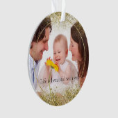 Gold Glitzer Sparkle Personalisiertes Foto Ornament (Vorderseite)