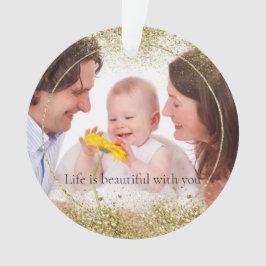Gold Glitzer Sparkle Personalisiertes Foto Ornament
