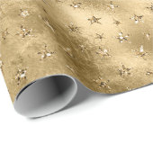 Gold Glitzer Sparkle Stars Geschenkpapier (Rolleneckpunkt)