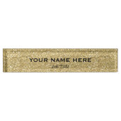 Gold Glitzer Sparkle Trendy Glam Personalisiert Namensplakette (Vorderseite)