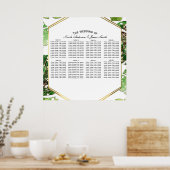 Gold Glitzer Sparkle Tropical Blätter Sitzplan Poster (Küche)