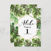 Gold Glitzer Sparkle Tropical Blätter Tischnummer (Vorne/Hinten)