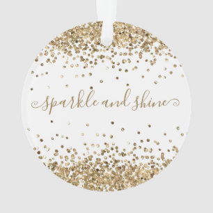 Gold Glitzer Sparkle und Shine Happy Holidays Ornament