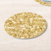 Gold Glitzer Sparkle Wedding Reception Party Runder Pappuntersetzer (Angewinkelt)
