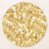 Gold Glitzer Sparkle Wedding Reception Party Runder Pappuntersetzer (Vorderseite)