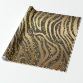 Gold Glitzer Sparkle Zebra Jungle Safari Glam Geschenkpapier (Ungerollt)