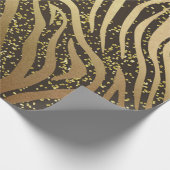 Gold Glitzer Sparkle Zebra Jungle Safari Glam Geschenkpapier (Ecke)