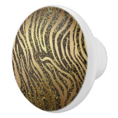 Gold Glitzer Sparkle Zebra Jungle Safari Glam Keramikknauf (Rechts)
