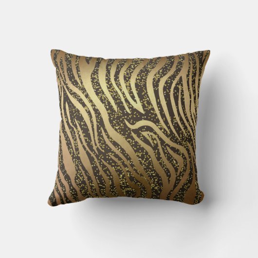 Gold Glitzer Sparkle Zebra Jungle Safari Glam Kissen (Rückseite)