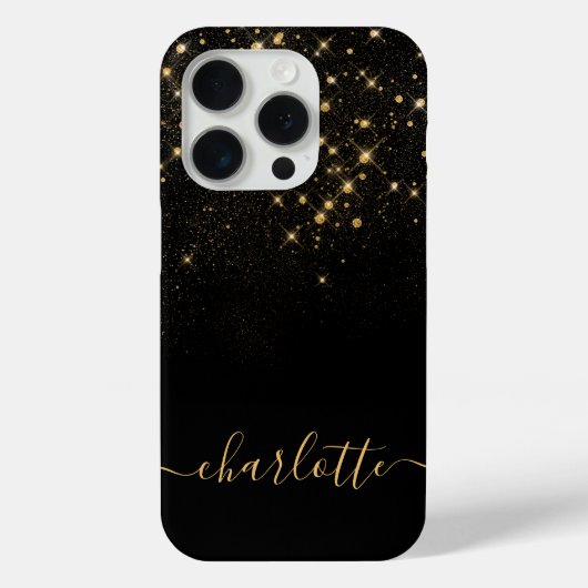Gold Glitzer Sparkling Elegantes Glamour Script Case-Mate iPhone Hülle (Rückseite)