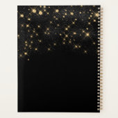 Gold Glitzer Sparkling Elegantes Glamour Script Planer (Rückseite)