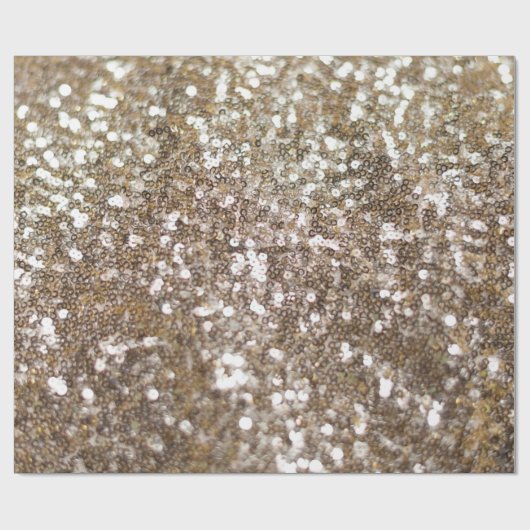 Gold Glitzer Sparkling Glam Girly Glitzy Geschenkpapier (Flach)