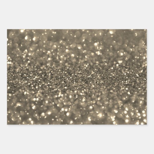 Gold Glitzer Sparkling Glam Girly Glitzy Geschenkpapier Set (Vorderseite 3)