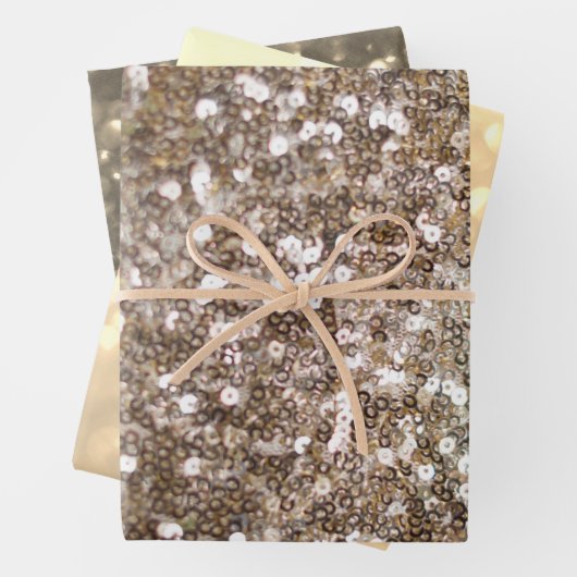 Gold Glitzer Sparkling Glam Girly Glitzy Geschenkpapier Set (Beispiel)