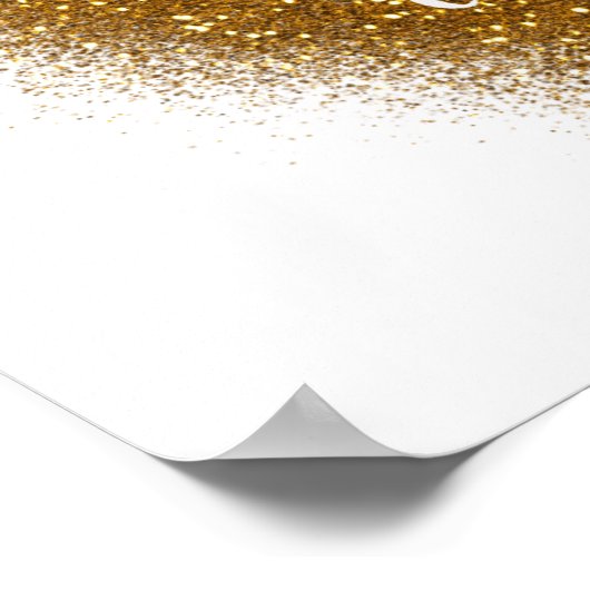 Gold Glitzer Spill Sweet 16 Heart Party Banner Poster (Ecke)