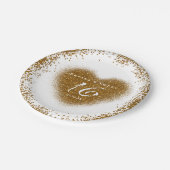 Gold Glitzer Spill Sweet 16 Heart Party Teller (Schrägansicht)