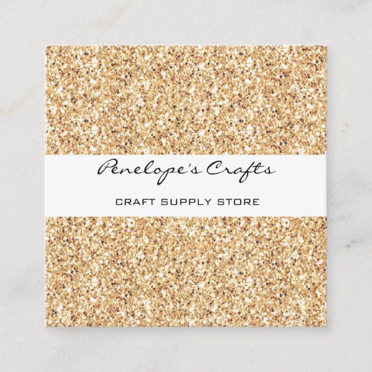 Gold Glitzer Square Business Card Quadratische Visitenkarte (Vorderseite)