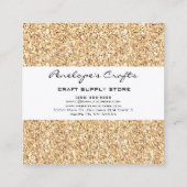 Gold Glitzer Square Business Card Quadratische Visitenkarte (Rückseite)