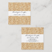 Gold Glitzer Square Business Card Quadratische Visitenkarte (Vorne/Hinten)