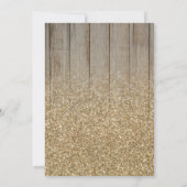 Gold Glitzer Stall Holz Brunch & Bubbly Einladung (Rückseite)
