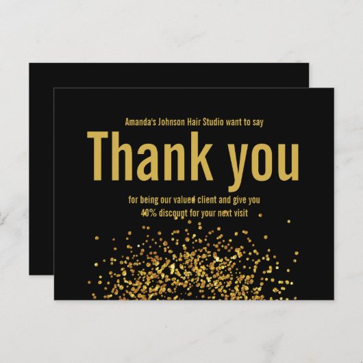 Gold Glitzer Star Danke, dass Sie mal schwarz sind Postkarte (Vorne/Hinten)