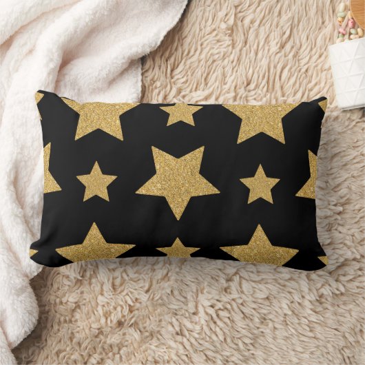 Gold Glitzer Star Glamour und Chic Lendenkissen (Decke)