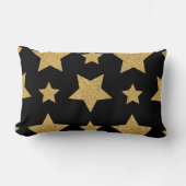 Gold Glitzer Star Glamour und Chic Lendenkissen (Vorderseite)