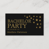 Gold Glitzer Stars, Bachelor Party Ticket Einladun (Vorderseite)