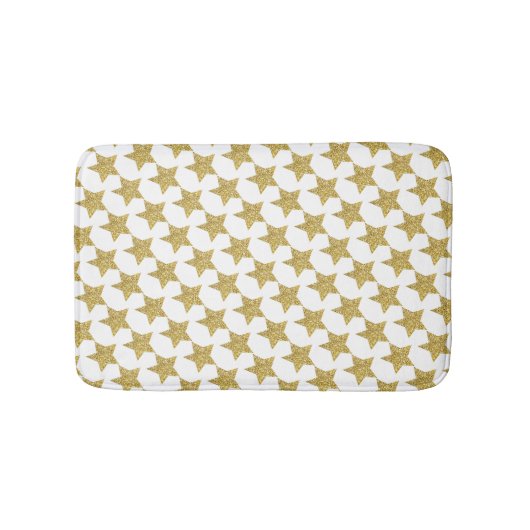Gold Glitzer Stars Badematte (Vorderseite)
