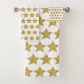 Gold Glitzer Stars Badhandtuch Set (Insitu)