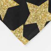 Gold Glitzer Stars Black Fleecedecke (Ecke)