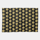 Gold Glitzer Stars Black Geschirrtuch (Horizontal)