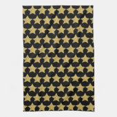 Gold Glitzer Stars Black Geschirrtuch (Vertikal)