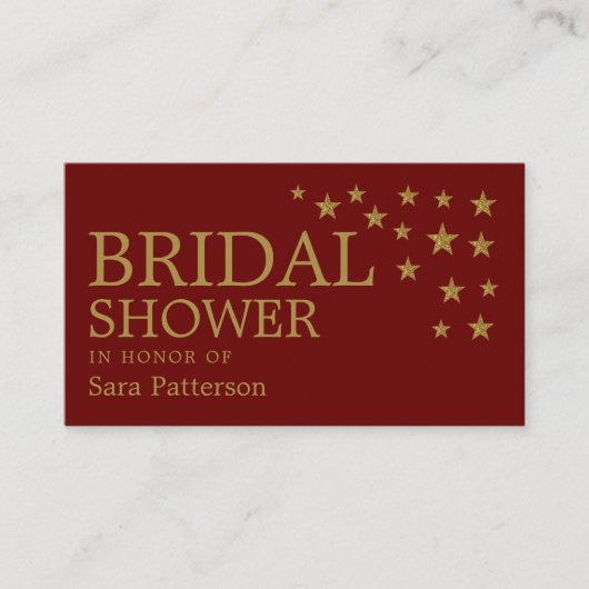 Gold Glitzer Stars, Brautparty Ticket Einladung (Vorderseite)