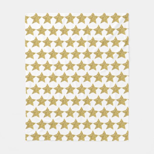 Gold Glitzer Stars Fleecedecke (Vorderseite)