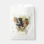 Gold Glitzer Stars Foto Herzlich willkommen Geschenktütchen (Vorderseite)