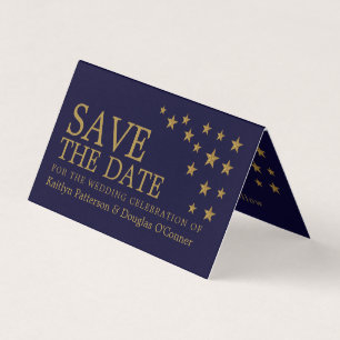 Gold Glitzer Stars Foto Save the Date Card Visitenkarten