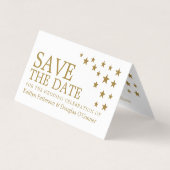 Gold Glitzer Stars Foto Save the Date Card Visitenkarten (Vorderseite)