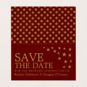 Gold Glitzer Stars Foto Save the Date Card Visitenkarten (Außenseite Aufgefaltet)