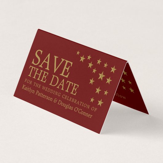 Gold Glitzer Stars Foto Save the Date Card Visitenkarten (Vorderseite)