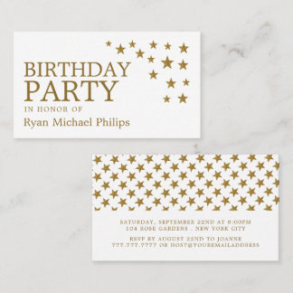 Gold Glitzer Stars, Geburtstagsparty Ticket