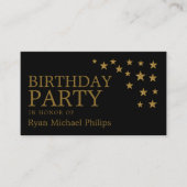 Gold Glitzer Stars, Geburtstagsparty Ticket (Vorderseite)