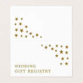 Gold Glitzer Stars Geschenkkarte Visitenkarten (Außenseite Aufgefaltet)