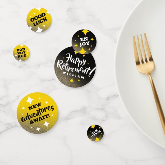 Gold Glitzer Stars Glückliche Rente Neue Abenteuer Konfetti (Gruppe)