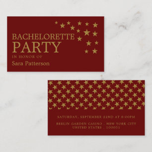 Gold Glitzer Stars, Junggeselinnen-Abschied Ticket